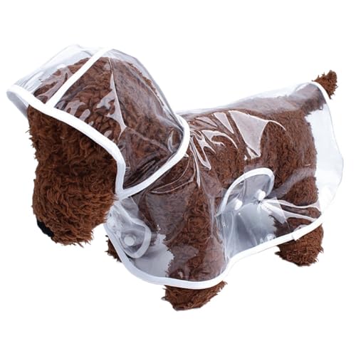 犬用レインコート テディ 小型・中型犬用 透明プラスチック製 ファッション レインコート ペット用レインコート (3XL,ホワイトエッジ)
