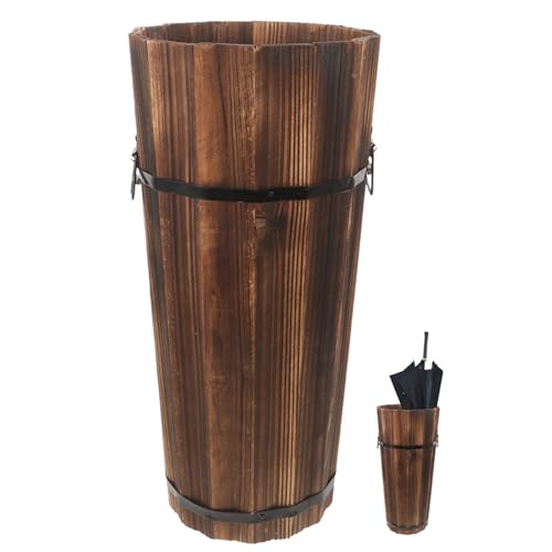 Porte-parapluie en bois pour couloir style rétro chic et rangement cannes