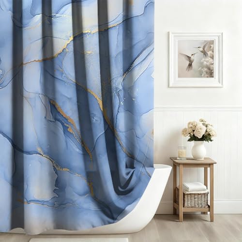 Rideau de douche marbre blanc polyester lavable grand format 180x240 - 6