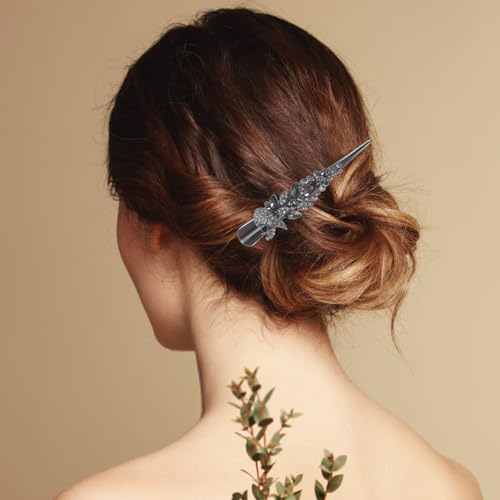 Healeved Large Rhinestone Hair Clip Crystal Alligator Barrette Duckbill Hairpin Stylish Hair Accessory for Wedding Party and Everyday Styling - Image 2