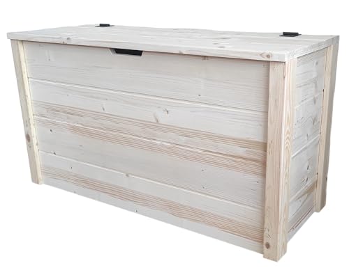 TOTAL WOOD 2012, Baúl en Madera Natural, Modelo Matej, Baúl con Tapa para Interior y Exterior, Disponible en Varios Medidas (90x35x50)