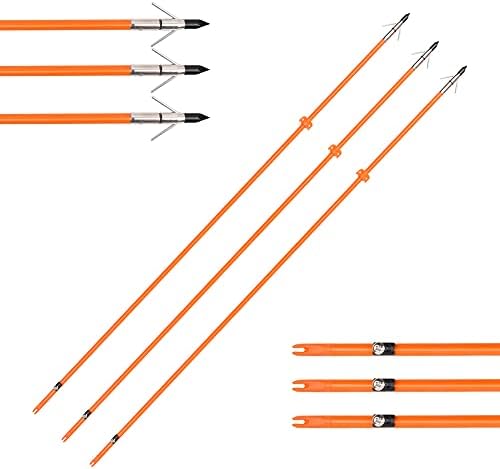 Elong Bow Fishing 32 Inch 5/16″ Hunting Arrows Archery Fiberglass Arrows with Safety Slides Broadheads Elong Bow Fishing 32 Inch 5/16″ Hunting Arrows Archery Fiberglass Arrows with Safety Slides Broadheads