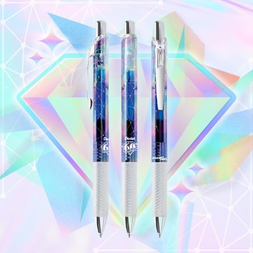 Image of Pentel EnerGel Expressions, 60th Anniversary Limited Edition Pack, ICE Liquid Gel Pens, (0.7mm) Medium Line, Assorted Ink Colors, Pack of 8 (BL77TLABP8M)