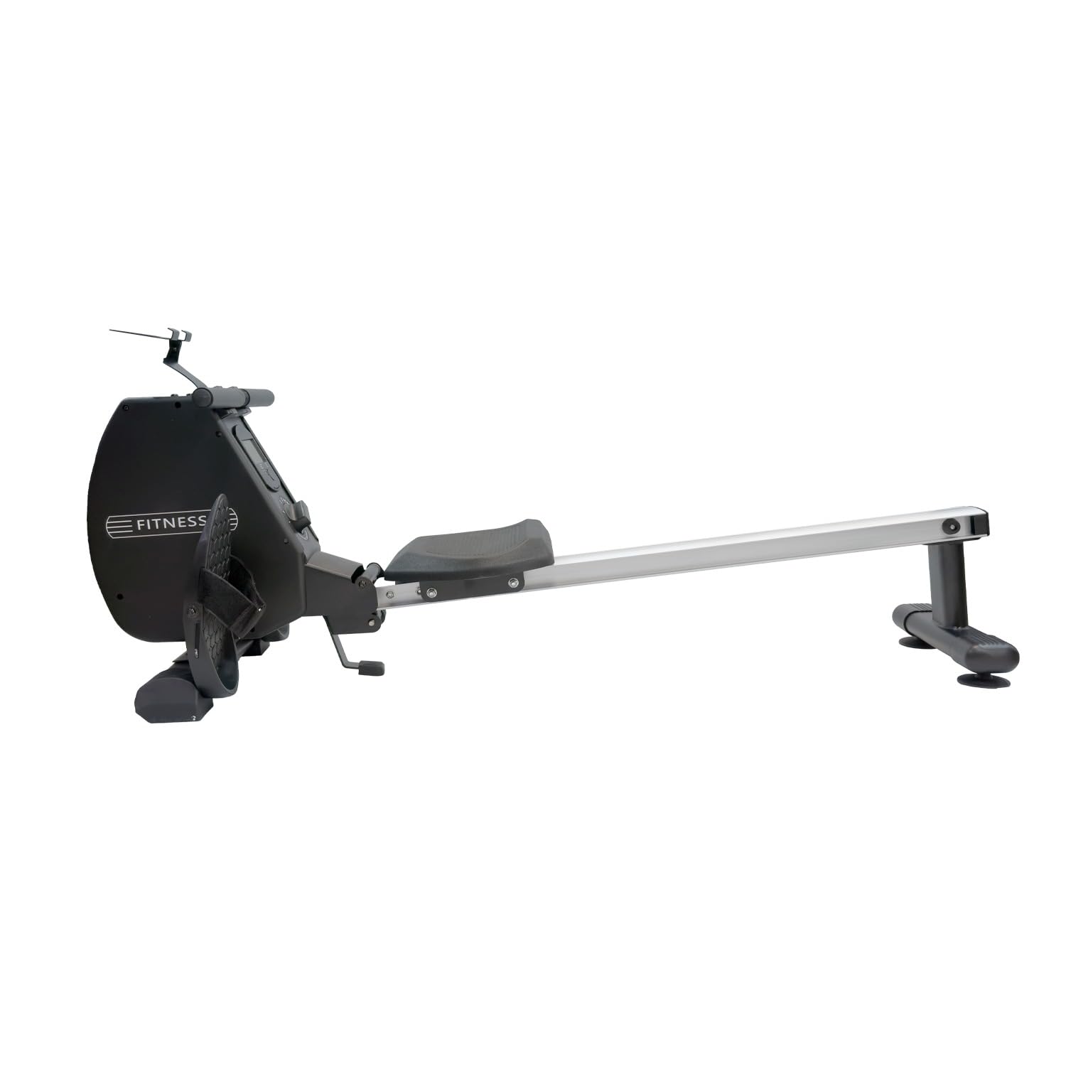 Foldable Exercise Rowing Machine With Magnetic Resistance, Pull Rope Using Pulley, Lcd Monitor For Home Gym Workout, black/silver