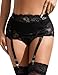 XL Gurt günstig Kaufen-comeondear Große Größen Strapsgürtel Schwarz Damen Sexy Spitze mit Metallclip Breit Strapsen Dessous Set Strumpfhalter Strumpfband Strapsen Halter Garter Belt Plus Size Hüfthalter (Schwarz,3XL-4XL)