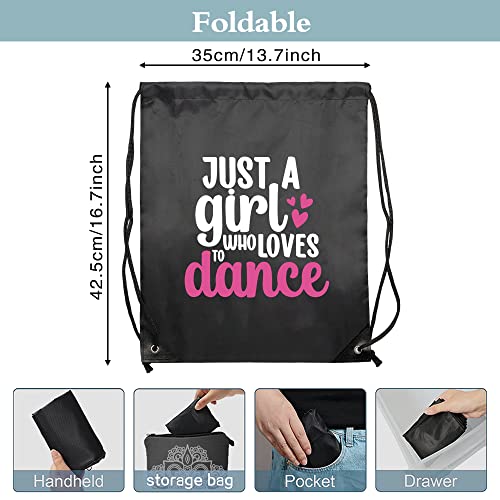 Haizct Just a Girl Who Loves to Backpack, Unisex Drawstring Backpack Bag for Gym Shopping Sport Yoga Dance Rehearsal, Great Gift for Ballet Dancer Actor Actress3