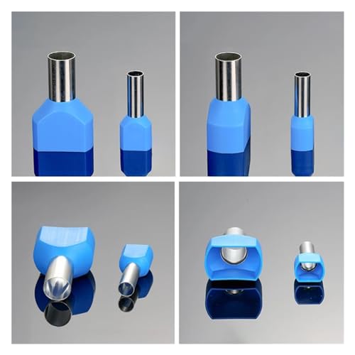 Terminales para cable de doble entrada TE7512 con virola aislada de plástico azul de 1000 Uds 7
