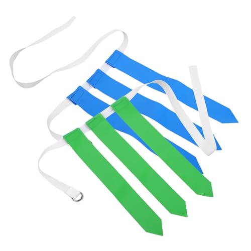 GOOHOCHY 2pcs Flag Football Belt Rugby Waist Flag Set Training Belt with Football for Boys and Girls Adults