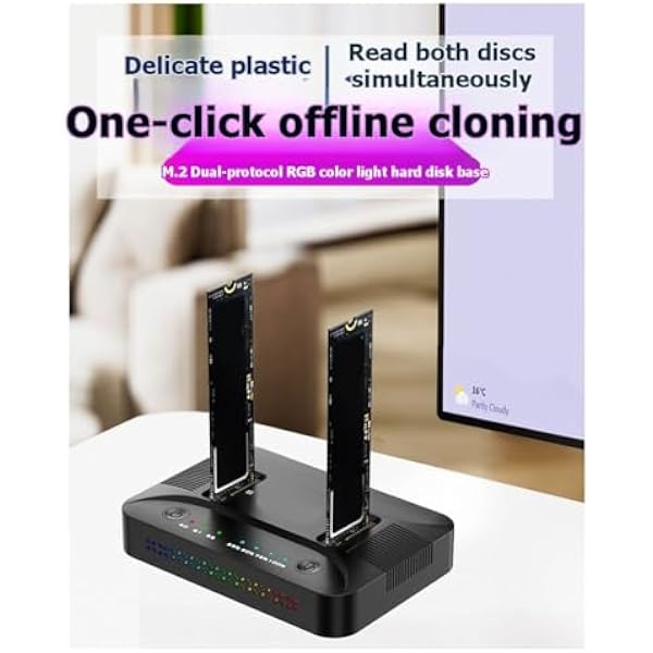 Адаптер USB 3.2 Gen 2 SSD M. 2 NVMe Dual-Bay Hard Drive Docking Station Offline Clone Hard Disk