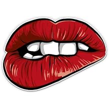 Sexy Lips Hot Bad Girl - 3" Vinyl Sticker - for Car Laptop Water Bottle Phone - Waterproof Decal