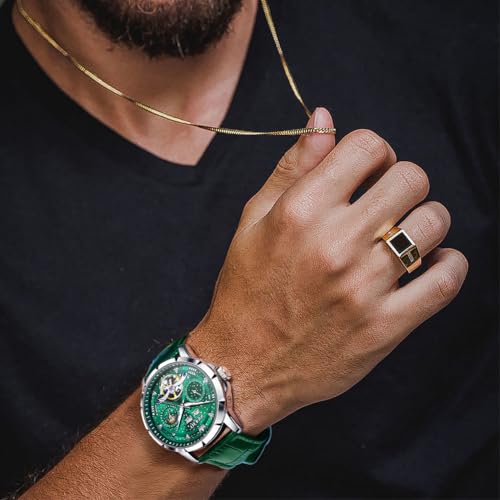 Image of OLEVS Mens Automatic Watches Self-Winding Starry Sky Diamond Skeleton Luxury Wrist Watch Waterproof Luminous