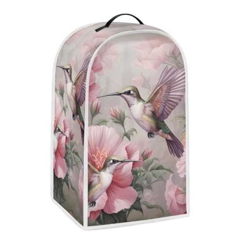 Image of Hummingbird Floral Blender Dust Cover Appliance Covers for kitchen Stand Mixer or Coffee Maker Polyester Dust Proof Blender Cover with Top Handle