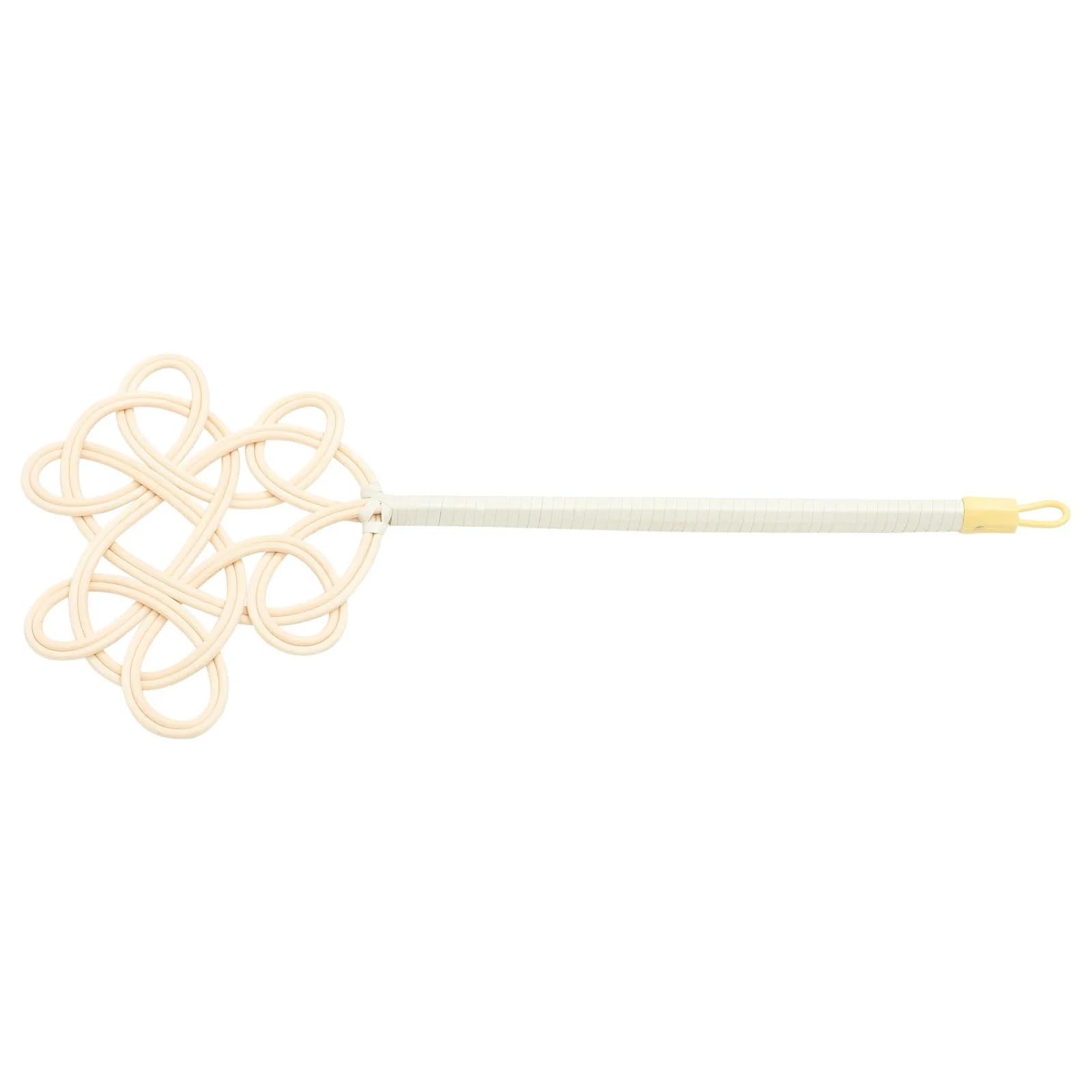 IUVYTA Carpet Beater Rattan Quilt Dust Beater with Extended Handle Vintage Style Beat Tool for Blankets Cushions Beach Towels Rug Cleaning