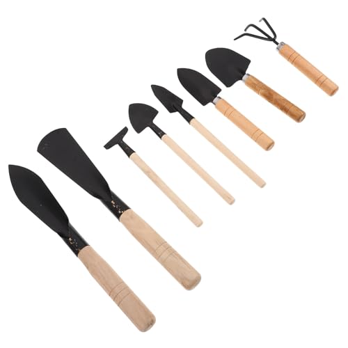 Set de herramientas de jardinería 8 piezas con mango de madera miniatura 1