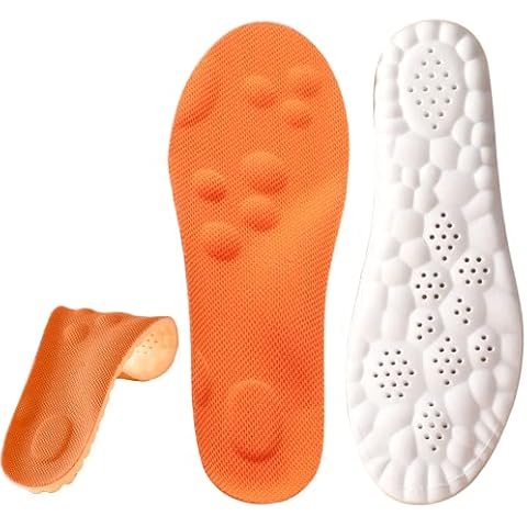 Memory Foam Insoles with Arch Support for Women Men, Comfort Massage Insoles Replacement Shoe Inserts for Trainers Sneakers Sports Shoes Work Boots and Walking Shoes (5/5.5UK, Orange) Cover