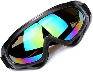 KaberMisr 2020 Motorcycle Goggles Adjustable UV Protection Glasses for Motorcycles Scooters Outdoor Sports (Medium - Black Colors)