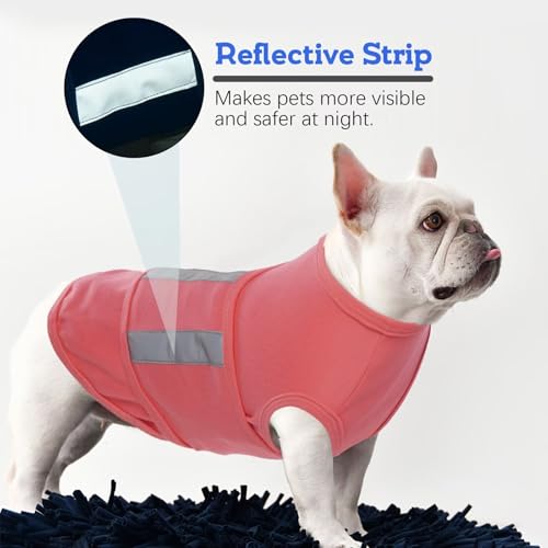 Image of MIGOHI Soft Dog Calming Vest for Thunderstorm, Fireworks, Travel & Separation - Anxiety Relief for Small Dogs, Shell Pink, XS