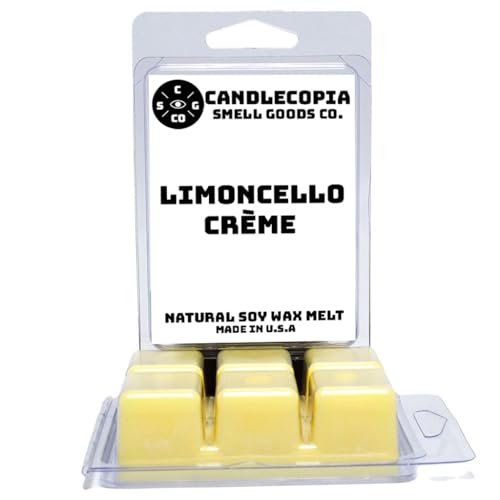 Limoncello Crème - Cera vegana fuertemente perfumada vertida a mano, 12 cubos de cera perfumada, 181.4 g en 2 paquetes de 6