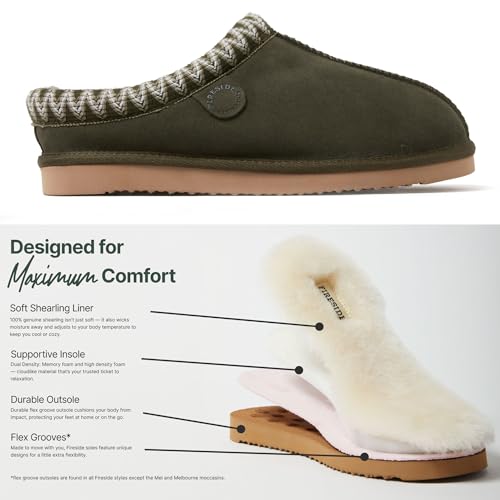 Image of Fireside by Dearfoams Men's Grafton Shearling Indoor /Outdoor Clog