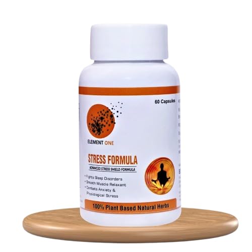 Stress Formula | Effective Ayurvedic supplement for Stress & Anxiety | De-Stress | Herbal Support Anxiety & Tension Happy Hormone Serotonin To Relax Mind & Body