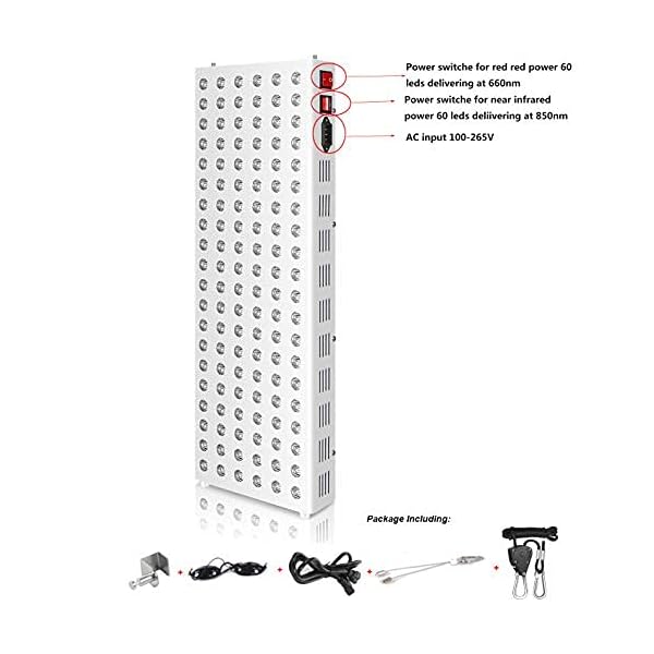 SGROW-Red-Light-Therapy-600W-Red-Therapy-Light-Most-Powerful-Combo-Red-660nm-850nm-Near-Infrared-Therapy-Lamp-Low-EMF-for-Pain-Relief-Skin-Health SGROW Red Light Therapy Devices for Body 600W 660nm and 850nm Near Infrared Lamp 120LEDs for Skin Care and Pain Relief
