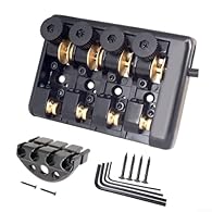 【Bass Bridge】- Specifically designed for bass guitars, this headless bass bridge offers durability and stability during performances. 【4 String Configuration】- Accommodating 4 strings, this bridge allows for playing and sound options. 【Smooth Brass R...