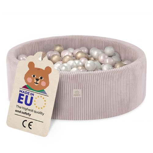 MISIOO Baño de pelota con acolchado de espuma, 90 x 30 cm, 200 bolas, pelotas de baño de para...