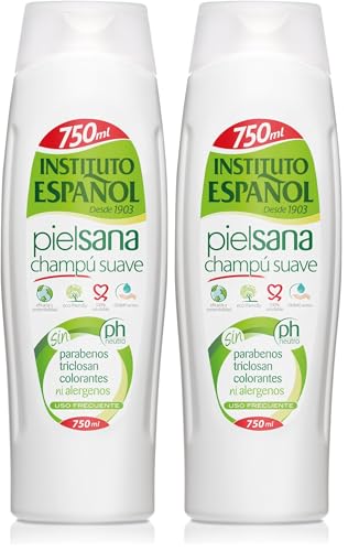 Instituto Español Champú Suave Piel Sana - Uso Frecuente - 750 ML (Paquete de 2)