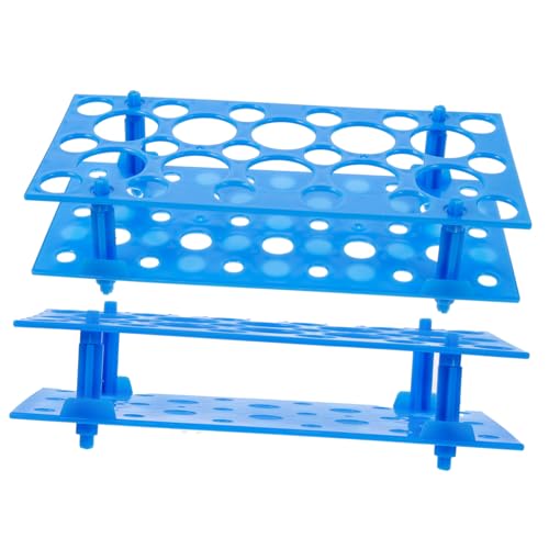 FUNOMOCYA 2pcs Rack Holder Laboratory Tool Lab Racks Test Tube Rack Rack Laboratory Tube Shelf Pipe Stand Pipe Racks Test Tube Stand Blue Plastic