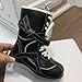 Girls Mid Colf Boots Fashion Lace-up Side Zipper Cowboy Boots 2025 Fall Winter Trendy High-top Shoes Black