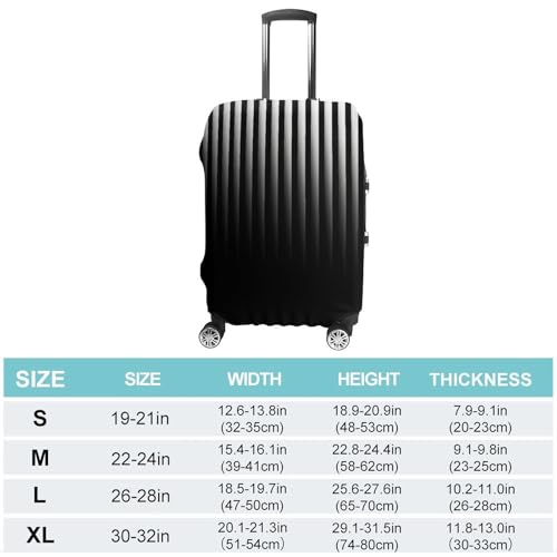 Washable Luggage Case Cover Black Vertical Lines Printed Luggage Cover Protector Elastic Suitcase Protector Anti-Scratch Suitcase Cover for Size S (19-21 inch) Luggage2