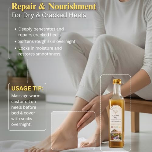 Image of Bagwani Cold Pressed Unbleached Castor Oil For Hair Growth - Glass Bottle 500ml, 100% Natural Haxene-Free Arandi Oil for Skin, Nails, Joint Pain Relief & Constipation | Extra Virgin & IP Grade Certified