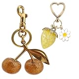 Photo Gallery jycmmfc portachiavi con ciondoli a forma di ciliegia, grazioso portachiavi a forma di fragola, per auto, borse, decorazione per donne e ragazze, regalo (giallo), giallo, small Photo Gallery jycmmfc portachiavi con ciondoli a forma di ciliegia, grazioso portachiavi a forma di fragola, per auto, borse, decorazione per donne e ragazze, regalo (giallo), giallo, small