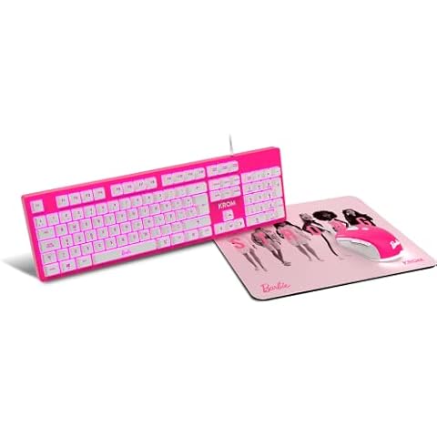 KROM Kit teclado, ratón y alfombrilla edición Barbie KANDY Cover
