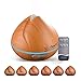 550ml Diffuseur d'arôme,CkeyiN 7 Trous Diffuseur d'Huile Essentielle/Humidificateur Ultrasonique - 7 Couleurs+3 Réglages de Minuterie-Pour Bébé Chambre/SPA/Yoga/Massage/Bureau Etc (B)