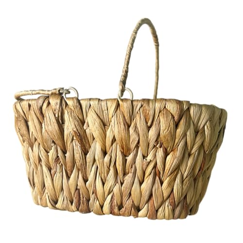 Cabilock Woven Basket with Handle for Fruit Vegetables and Snacks Rustic Storage Container for Home Organization and Display and Convenient Design