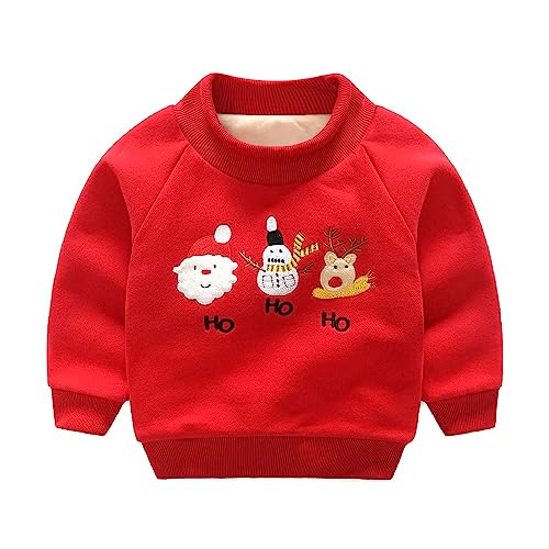 Plush Children's Sweater Super Soft and Thick Cartoon Pullover Casual top Snowman Clothing elk Clothing