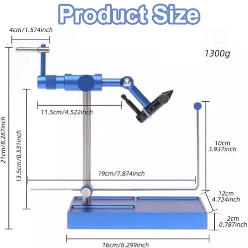Étau rotatif 360° pour pêche à la mouche avec base piédestale et kit complet de montage de crochets