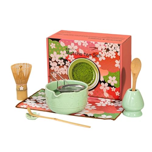 茶道具 茶せん 茶筅 竹製 泡立て器 茶道 伝統的工芸品 抹茶泡立て器セット セラミック抹茶セットには 抹茶愛好家のための お手入れも簡単 敬老の日 父の日 母の日 クリスマス 新年 誕生日 ギフト プレゼント 贈り物セット (8点セット,D)