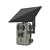 4G LTEソーラートレイルカメラ, 4MP, AIモーション検知, 双方向音声, 7800mAhバッテリー, 4Wソーラーパネル付き, 迷彩, SIM付属,技適認証済