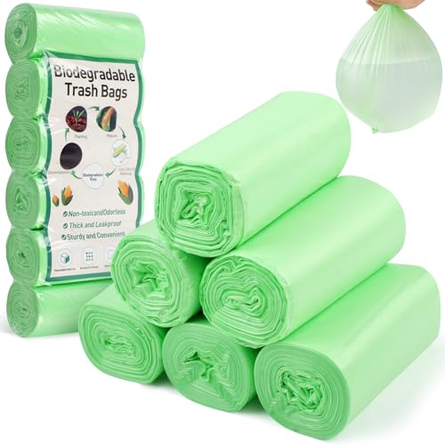 150 bolsas pequeñas biodegradables para residuos de alimentos de 6 L, bolsas de basura pequeñas, bolsas de basura compostables (35 x 40 cm)