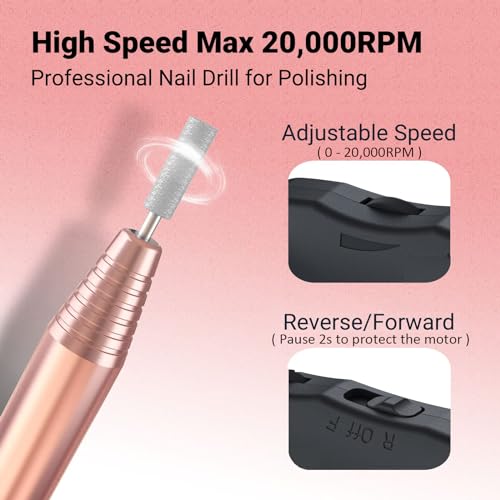 Melodysusie 05-06-001-011225 Electric Nail Drill Machine,Pc120I Portable Electric Nail File Efile Set thumb #1