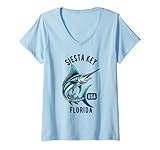 Photo Gallery donna siesta key florida usa design pesca maglietta con collo a v Photo Gallery donna siesta key florida usa design pesca maglietta con collo a v