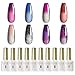 ROSALIND UV Nagellack Farbwechsel Gel Nagellack Set, 8 Farben Glitter Thermo Shellac Gellack mit Base und Top Coat UV LED Soak Off Chameleon Gel Polish Set 6ml