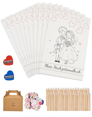 Hochzeitsmalbuch-Set (zehn Stück)