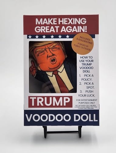 Trump Voodoo Doll with 5 Golden Pins Political Satire Novelty Gag Gift 8 Inch Entertainment Prop