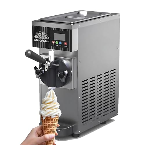 WEICNE Soft Serve Ice Cream Machine for Home | Countertop Soft Serve Ice Cream Maker | 4-5 Kg/H Output | One-Click Cleaning & Rapid Cooling | with Lcd Panel | for Commercial & Home Use StainlessSteel