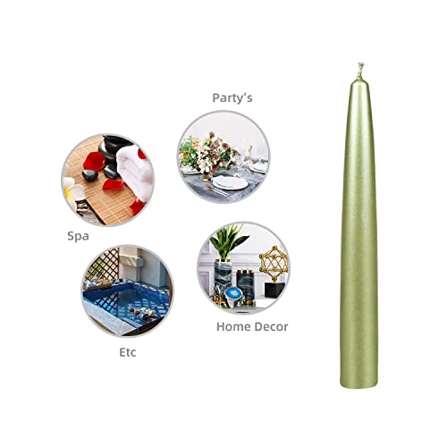 Zest Candle 12-Piece Taper Candles, 6-Inch, Metallic Gold #TOP5