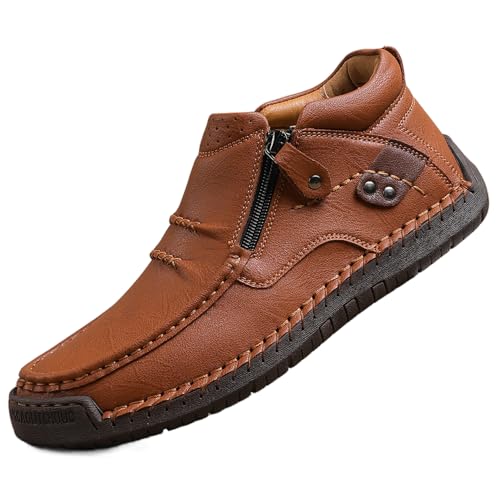 The First Young Driving Boots Men, The First Young Shoes Men, Handmade Premium Leather Slip-On Boots Travel & Outdoor