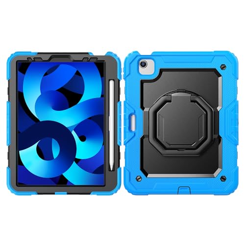 Coque iPad Air 5e génération antichoc 10.9 pouces avec sangle d'épaule et porte-stylet
